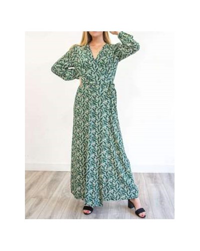 ROBE DE CÉREMONIE ZADY MANCHES BISHOPS 100% ECOVERO, IMPRIMÉ FEUILLE