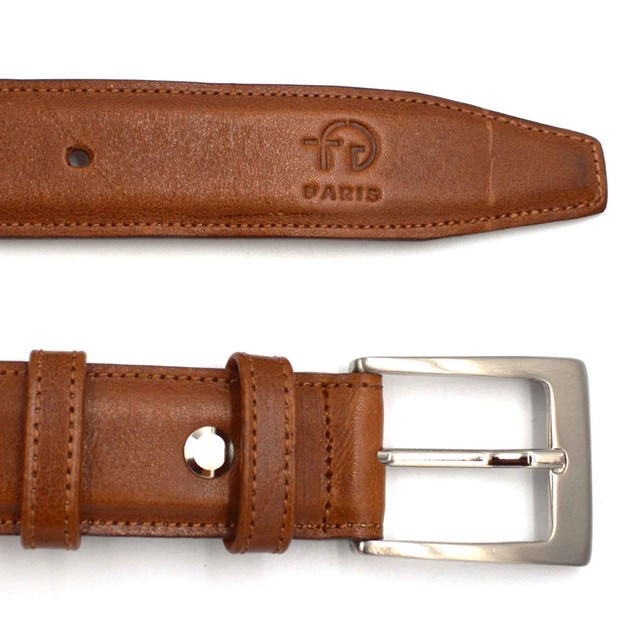 Ceinture réglable en cuir - Cognac  3
