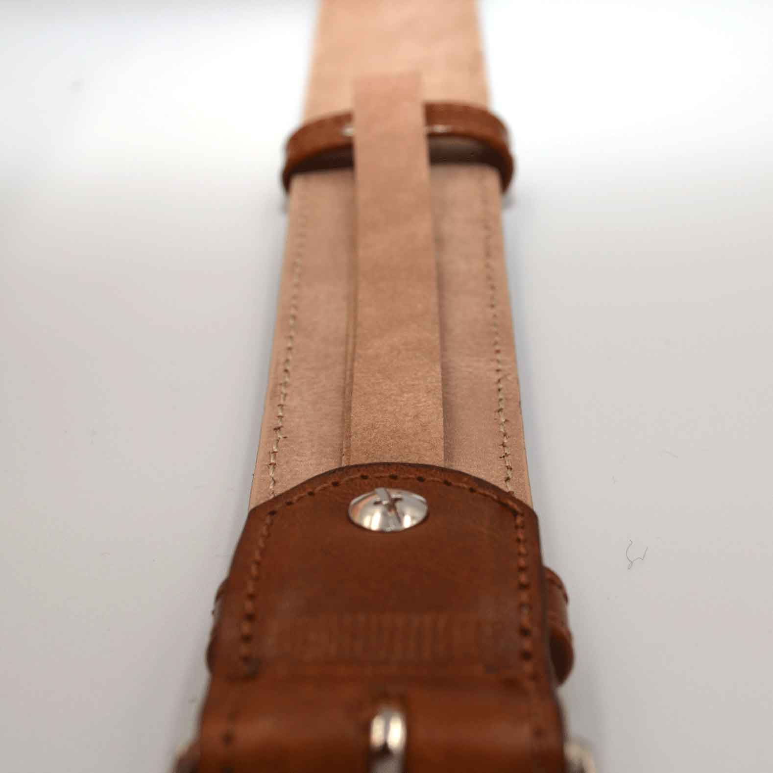 Ceinture réglable en cuir - Cognac  5