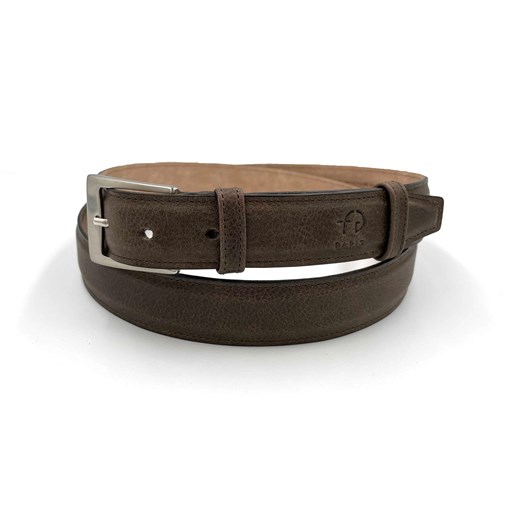 Ceinture réglable en cuir grainé - marron