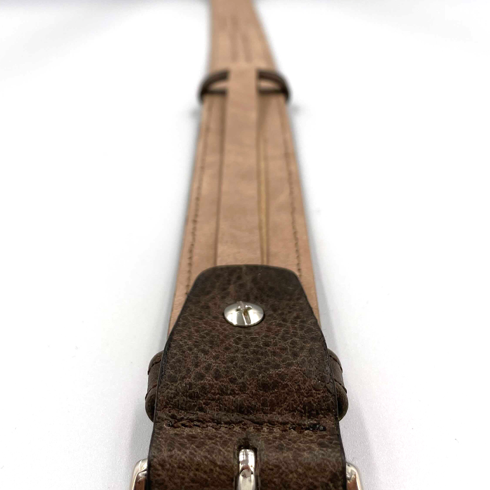 Ceinture réglable en cuir grainé - marron 5