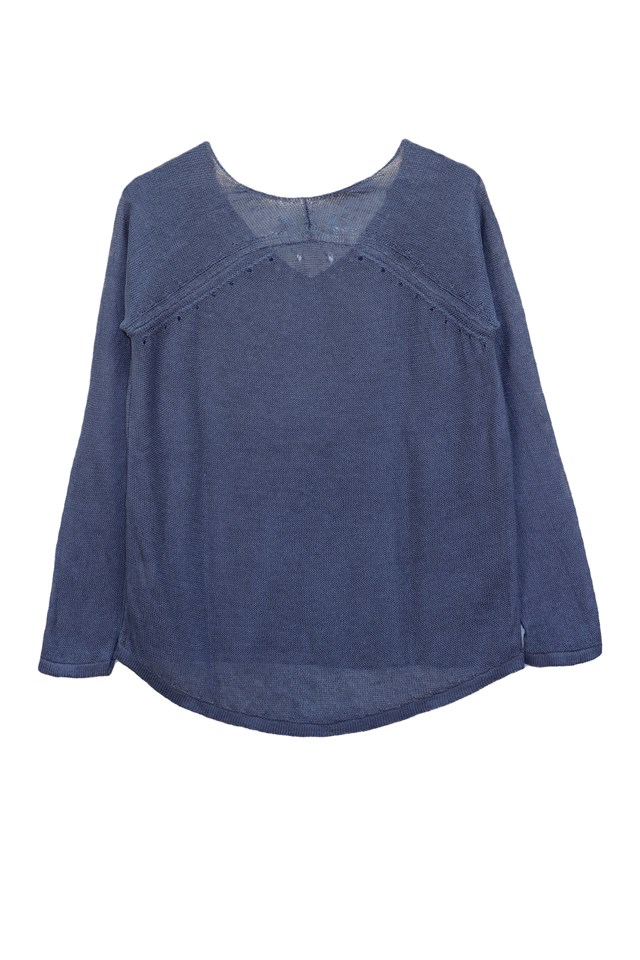 Pull persil col V 100% lin  - Vert Jungle 13