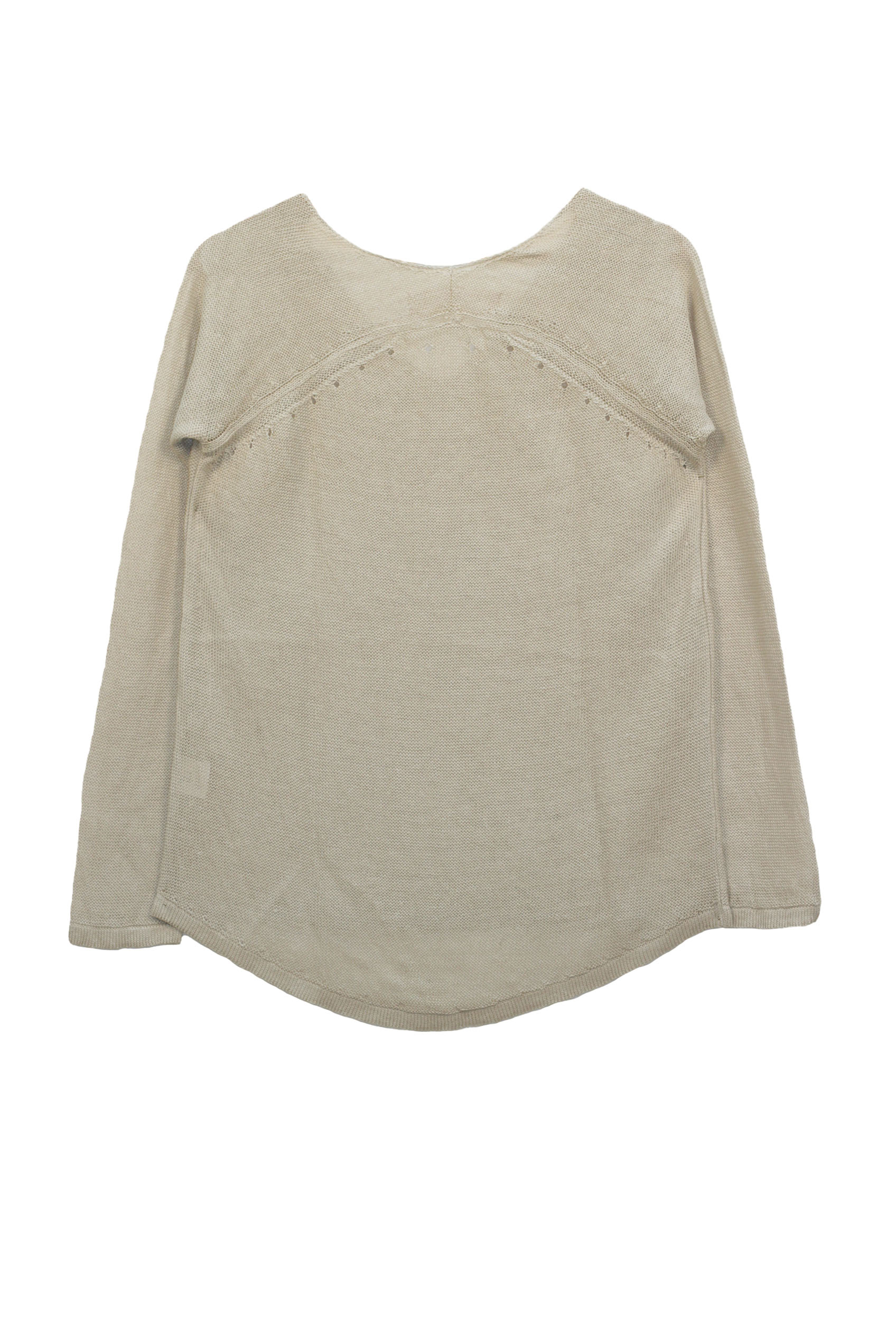 Pull persil col V 100% lin  - bleu jean 11