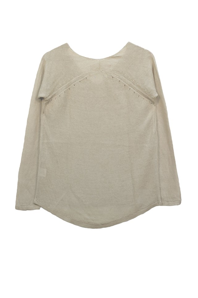 Pull persil col V 100% lin  - Vert Jungle 11
