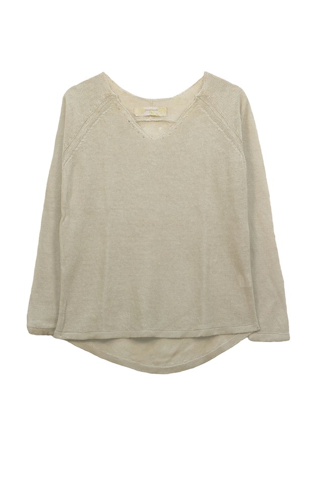 Pull persil col V 100% lin  - Vert Jungle 10