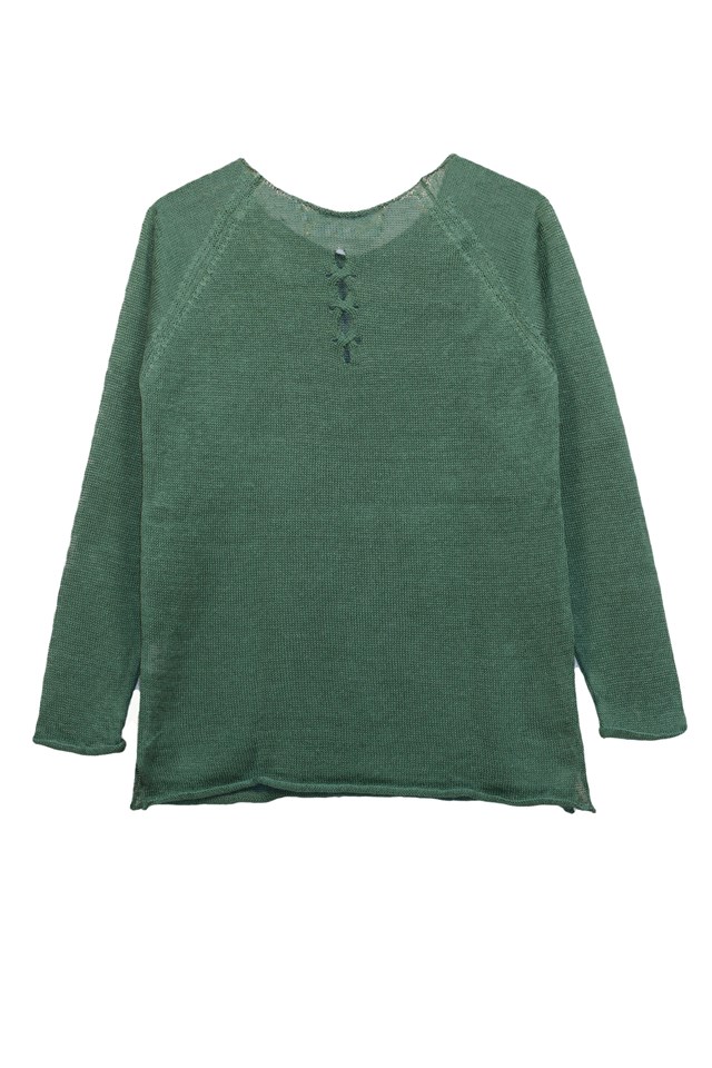 Pull Oseille col bateau 100% lin   - ficelle 13