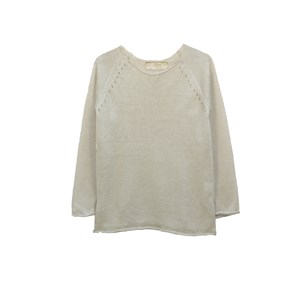 Pull Oseille col bateau 100% lin   - ficelle