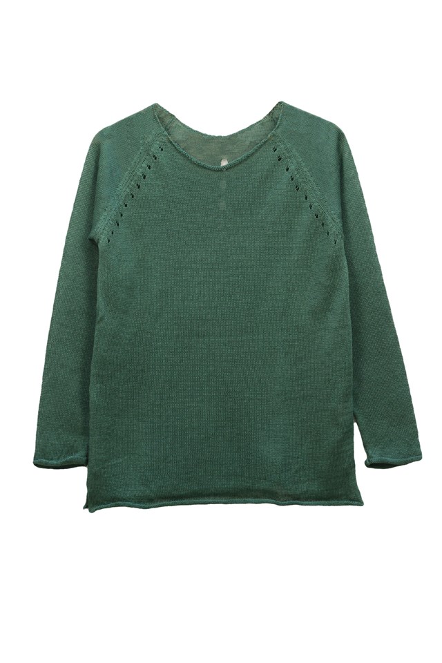 Pull Oseille col bateau 100% lin   - ficelle 12