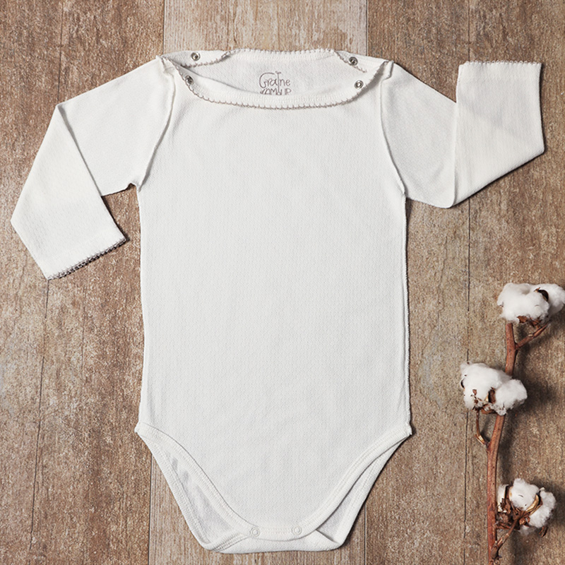 Packshot du body ouvert maille ajourée en coton bio