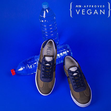 Baskets VIVACE Kaki et Marine 100% recyclée et végane Dessus