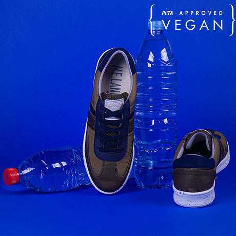 Baskets VIVACE Kaki et Marine 100% recyclée et végane Face et Dos