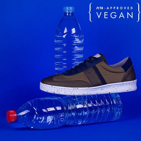 Baskets VIVACE Kaki et Marine 100% recyclée et végane Profil