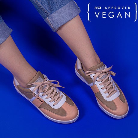 Baskets VIVACE Rose, Beige et Blanche 100% recyclée et Végane Porter Femme