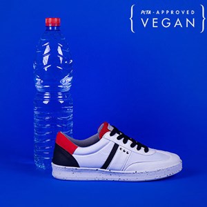Baskets VIVACE Blanche, Noir et Rouge 100% recyclée et végane