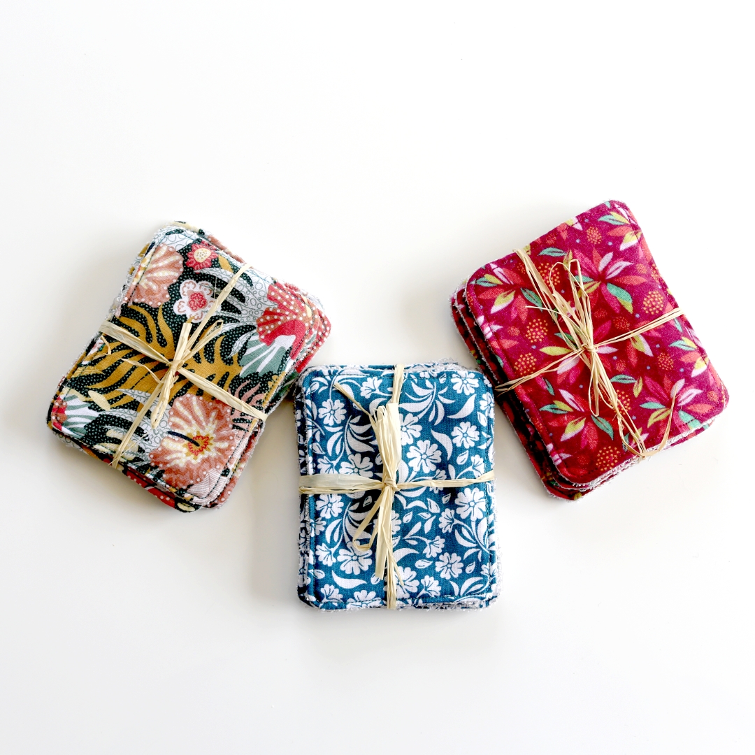 Lingettes nettoyantes réutilisables Zéro déchet tissus bio 2