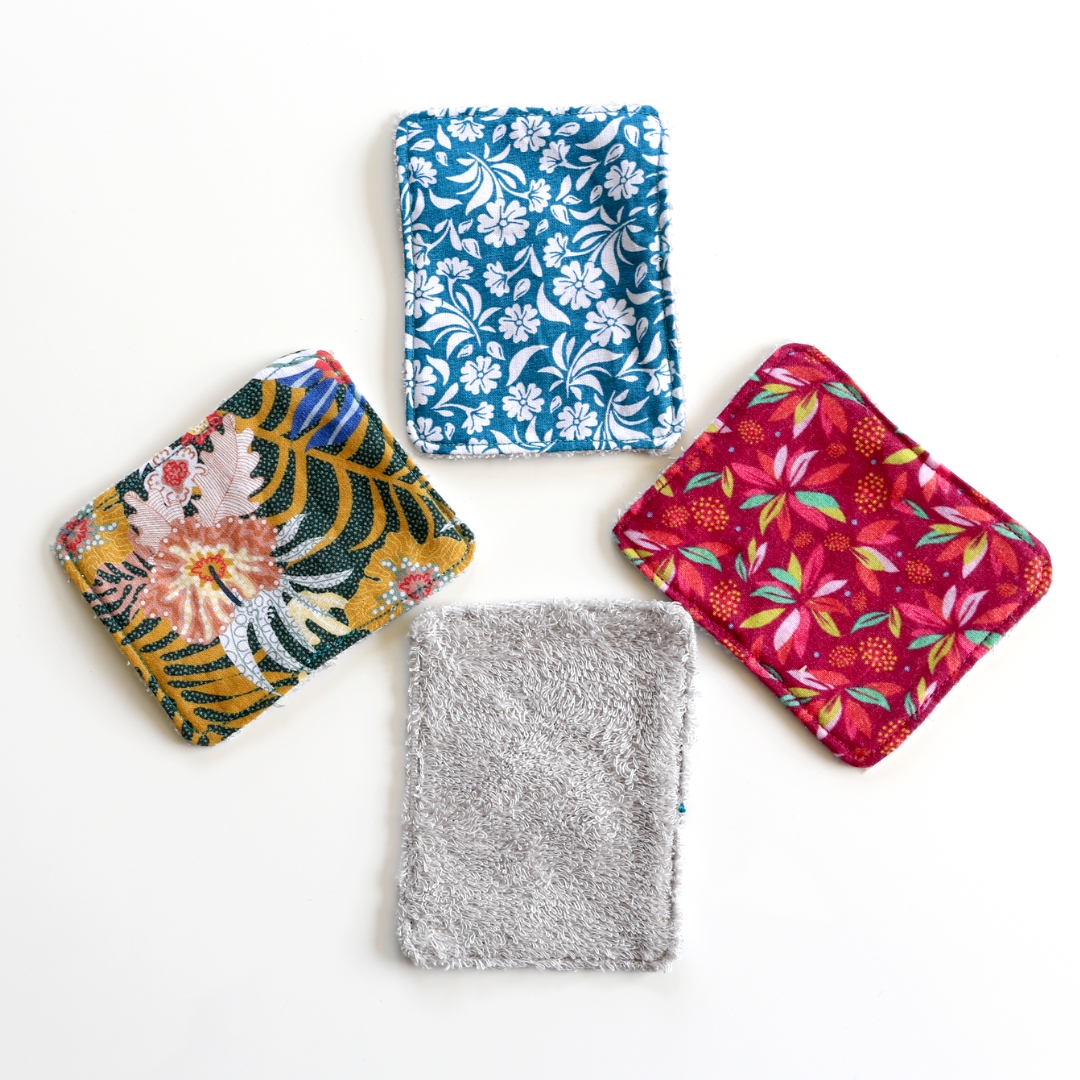 Lingettes nettoyantes réutilisables Zéro déchet tissus bio 3