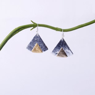 Boucles d'oreilles Ethnic en Piñatex® Argenté et Doré