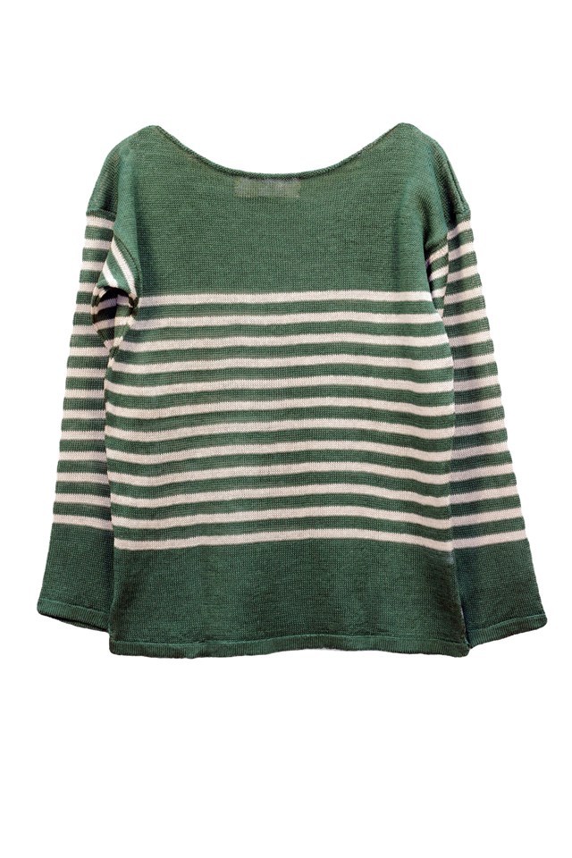 Marinière col bateau 100% lin - LIN/ORANGE 3