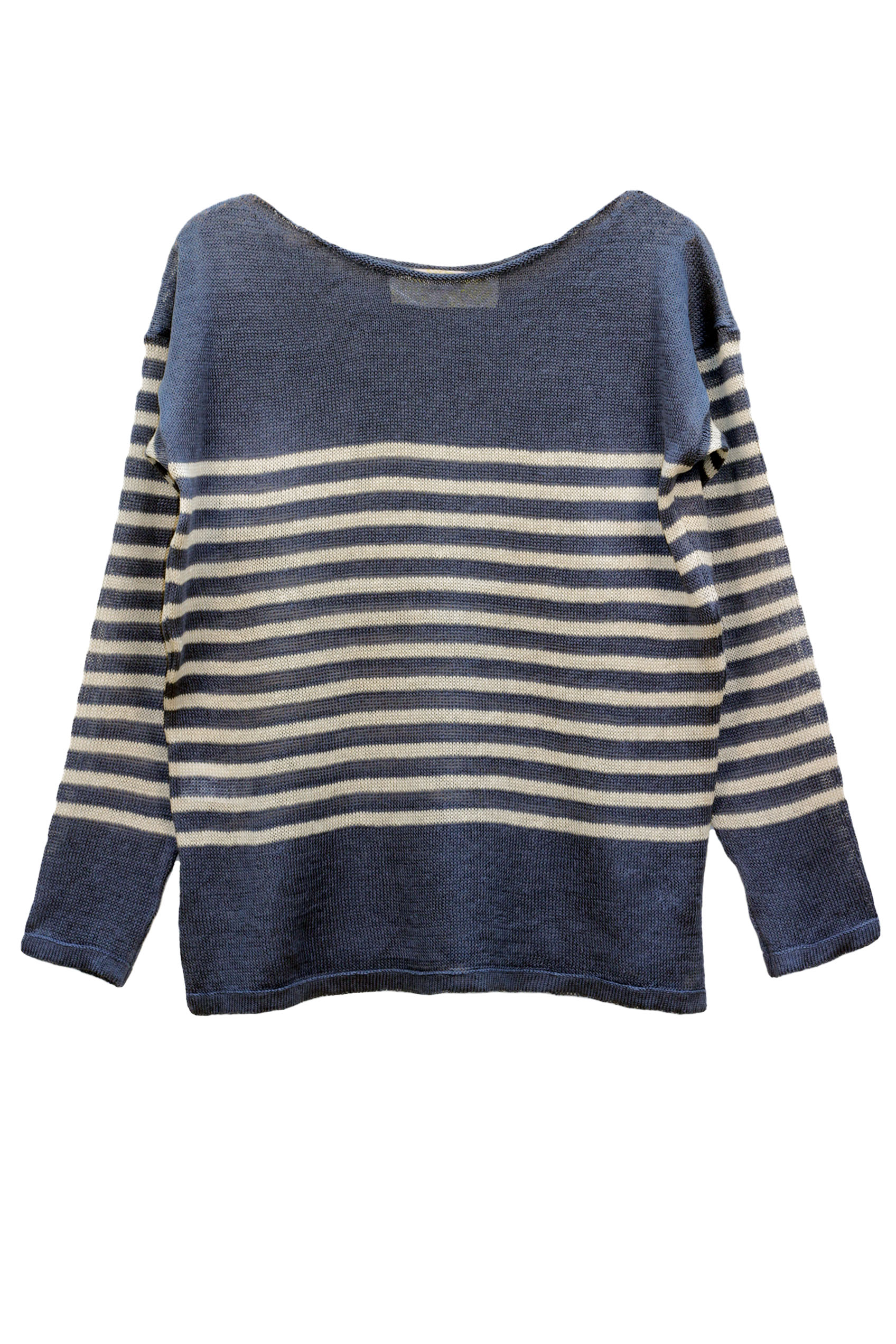 Marinière col bateau 100% lin - Lin/vert 12