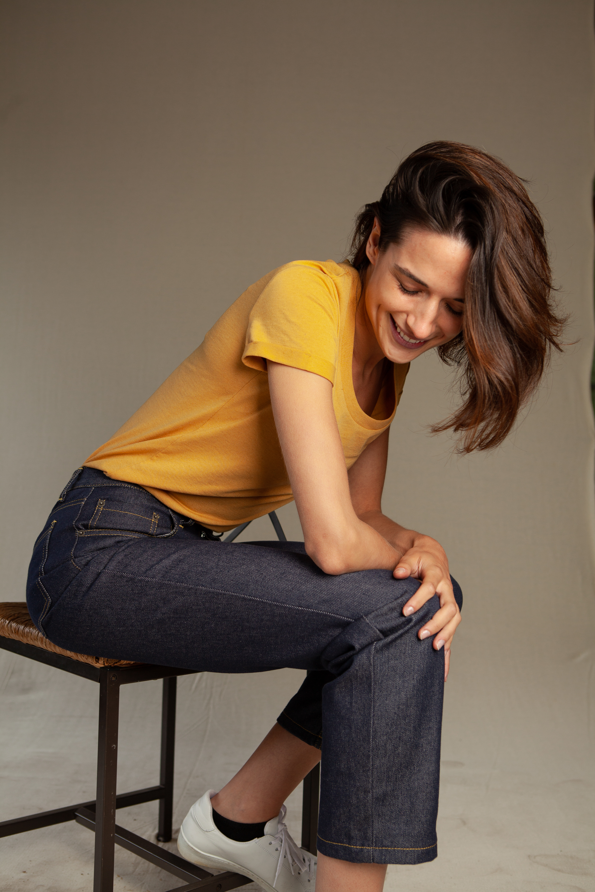 t-shirt-echancre-femme-jaune-golden-sand-recycle-made-in-france