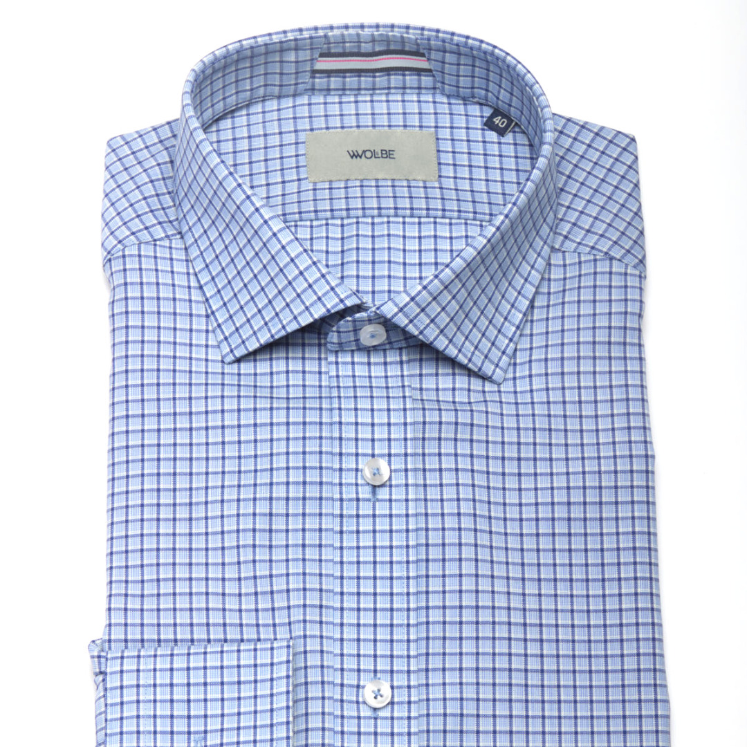 chemise laine merinos superfine thermorégulante carreaux bleu Wolbe