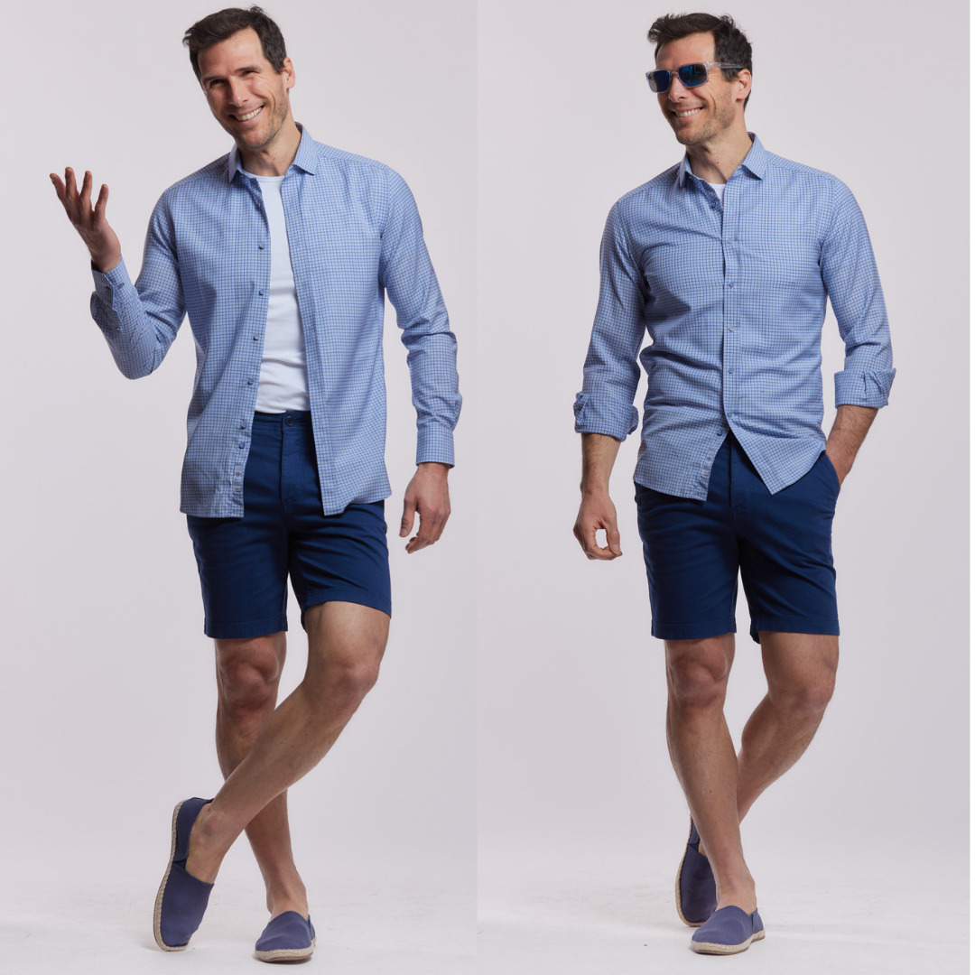 chemise laine merinos superfine thermorégulante carreaux bleu Wolbe