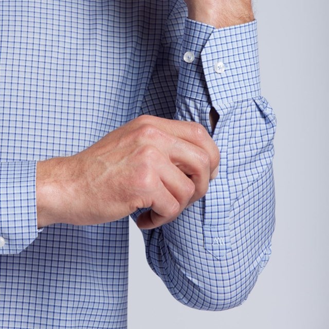 chemise laine merinos superfine thermorégulante carreaux bleu Wolbe