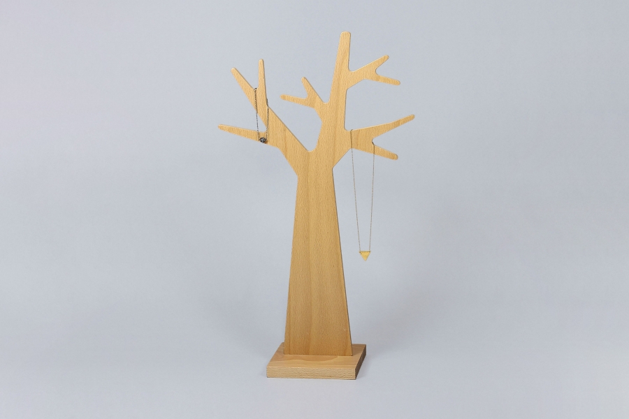 Arbre à bijoux en bois de hêtre fabriqué en France