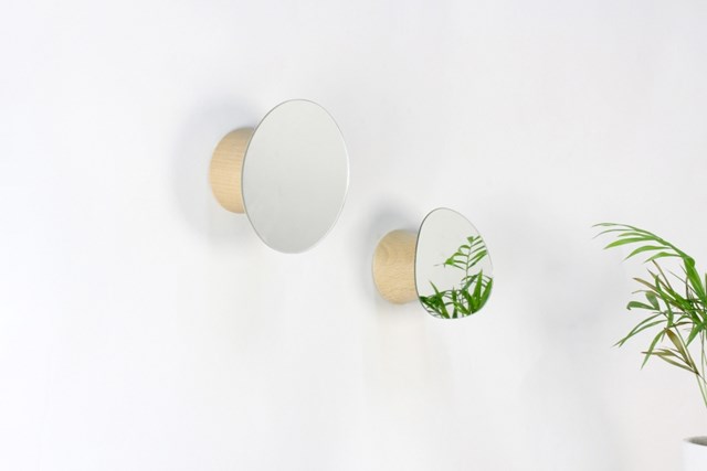 Patère miroir en bois de hêtre fabriqué en France