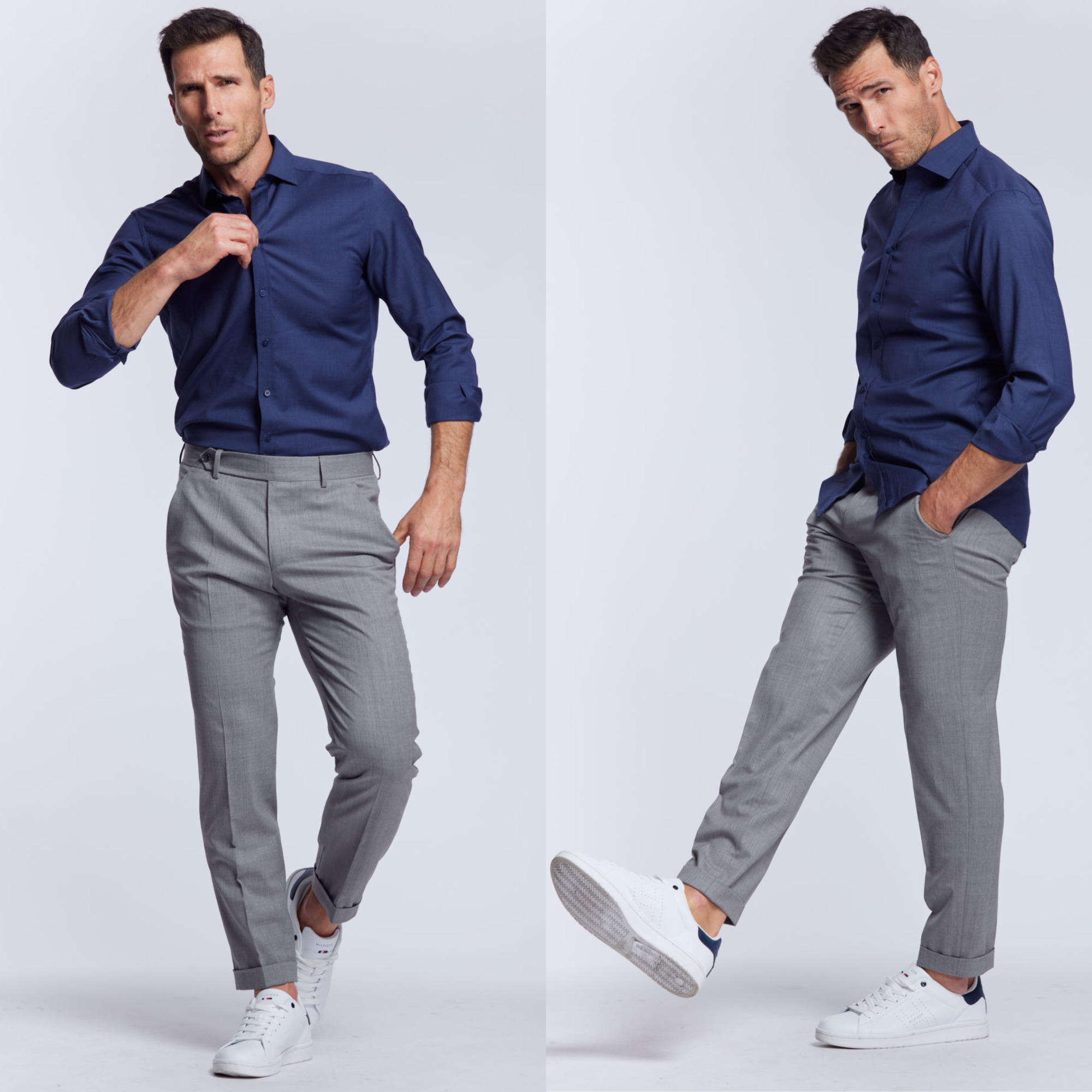 chemise Biella thermorégulante en laine merinos bleu de minuit Wolbe