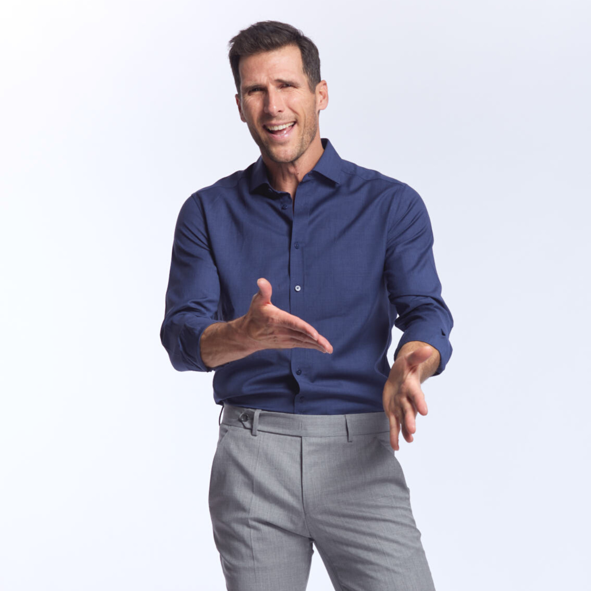 chemise Biella thermorégulante en laine merinos bleu de minuit Wolbe