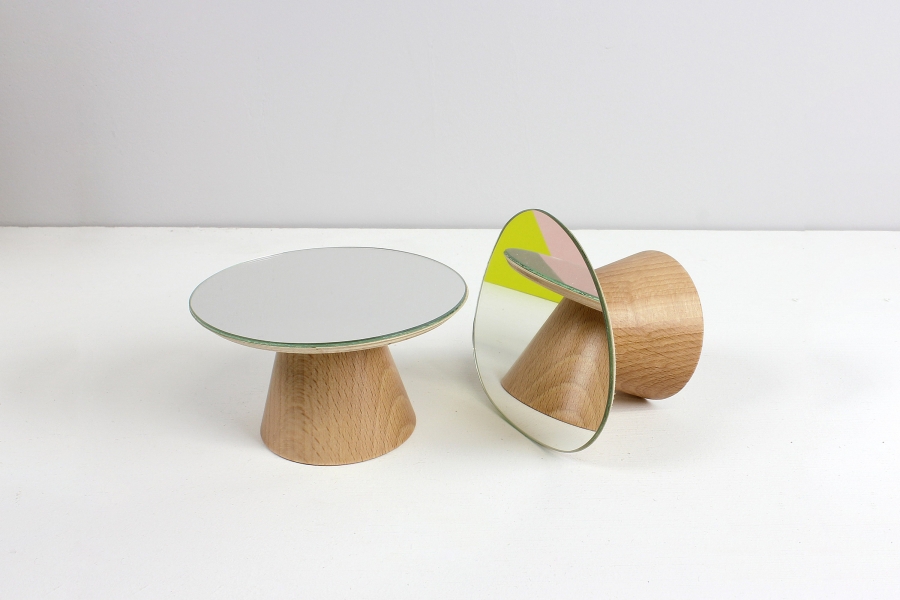 Patère miroir en bois de hêtre fabriqué en France