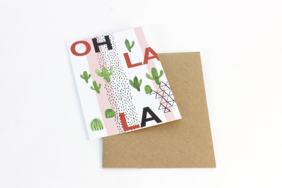 Carte postale double et enveloppe en papier recyclé fabriquées en France