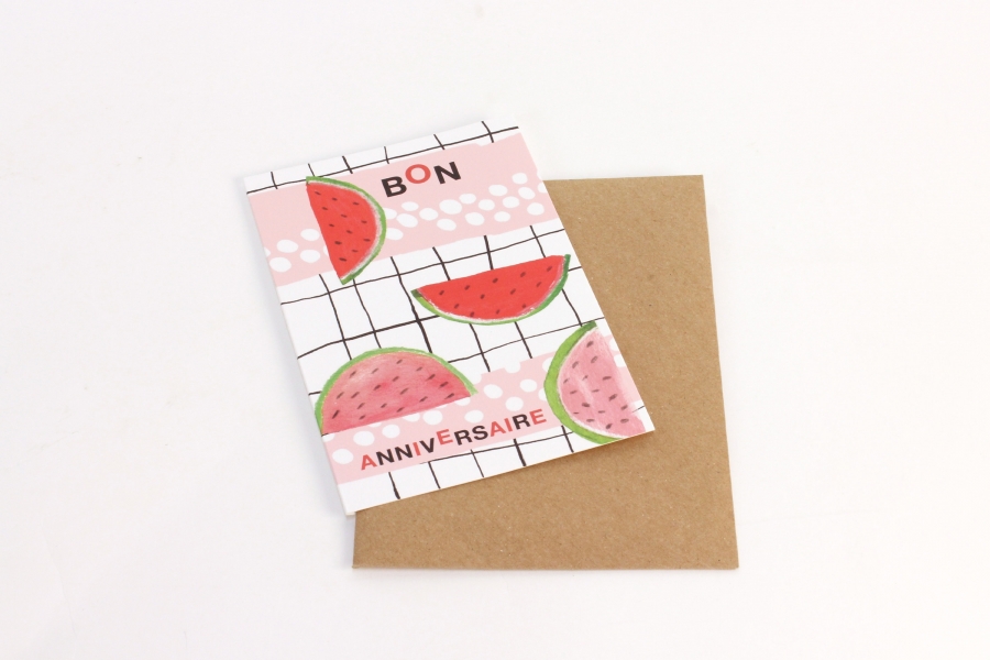 Carte postale double et enveloppe en papier recyclé made in France