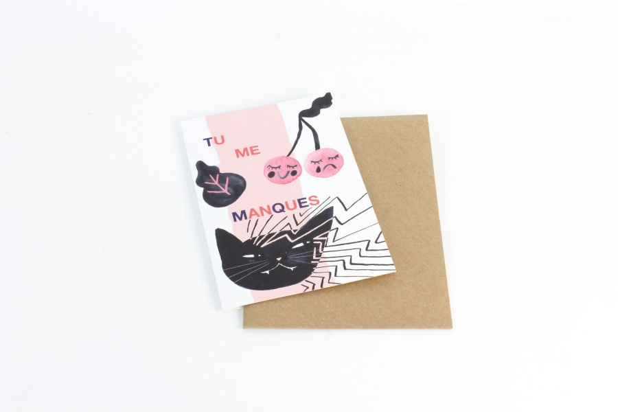 Carte postale double en papier 100% recyclé, fabriquée en France