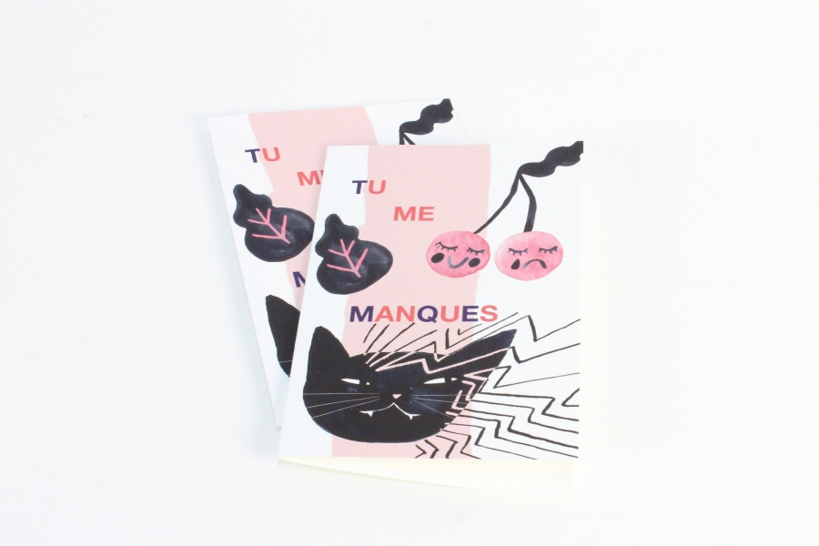 Carte postale double en papier 100% recyclé, fabriquée en France