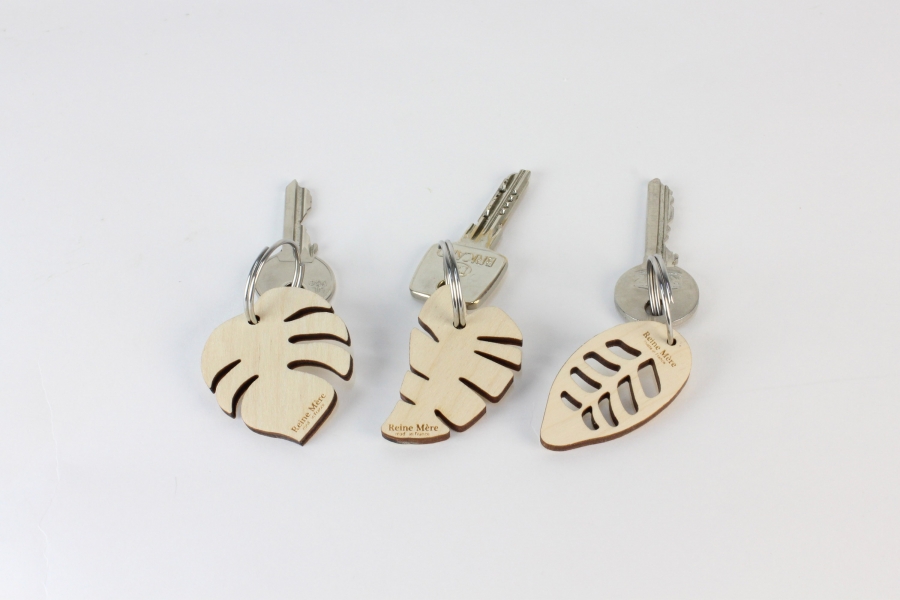 Porte-clés en bois de bouleau fabriqué en France