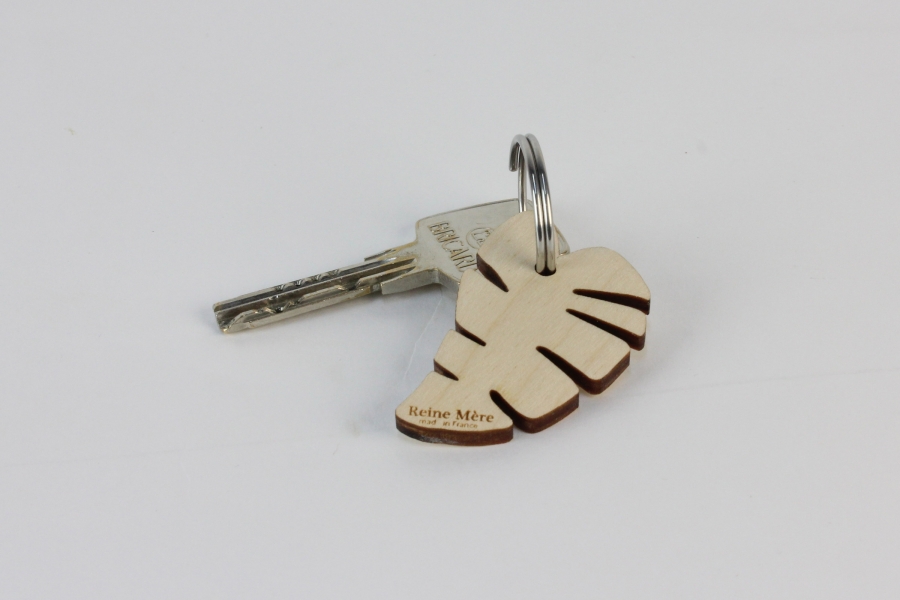 Porte-clés en multiplis de bouleau fabriqué en France