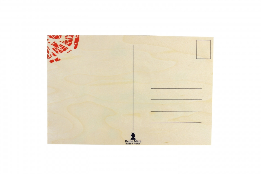 Carte postale en bois d'érable fabriquée en France