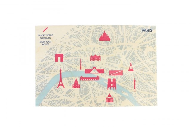 Carte postale bois d'érable fabriquée en France