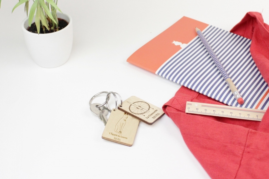 Porte-clés en bois de bouleau multiplis made in France