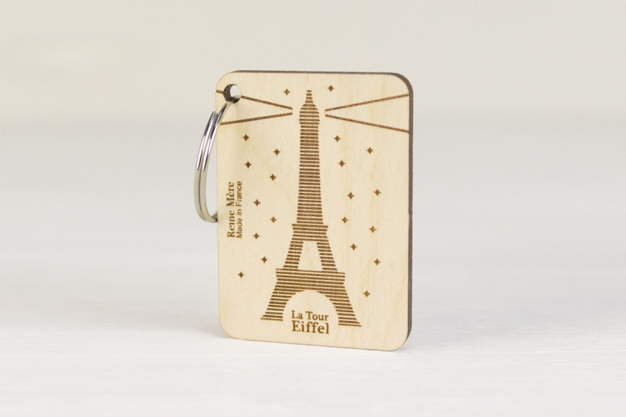 Porte-clés en bois de bouleau multiplis made in France