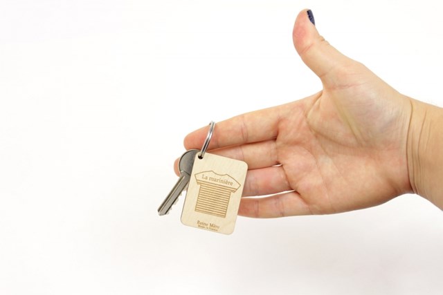 Porte-clés en bois de bouleau multiplis fait en France