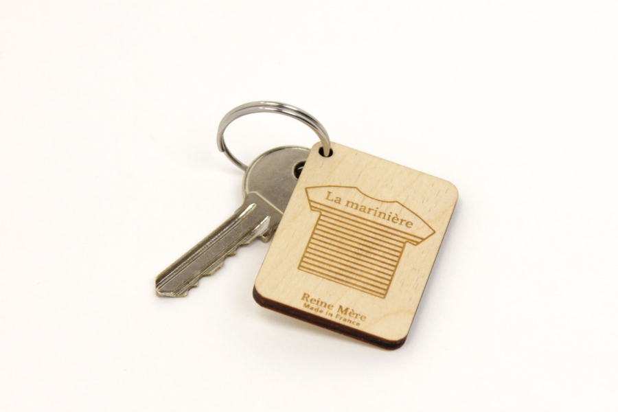 Porte-clés en bois de bouleau multiplis fait en France