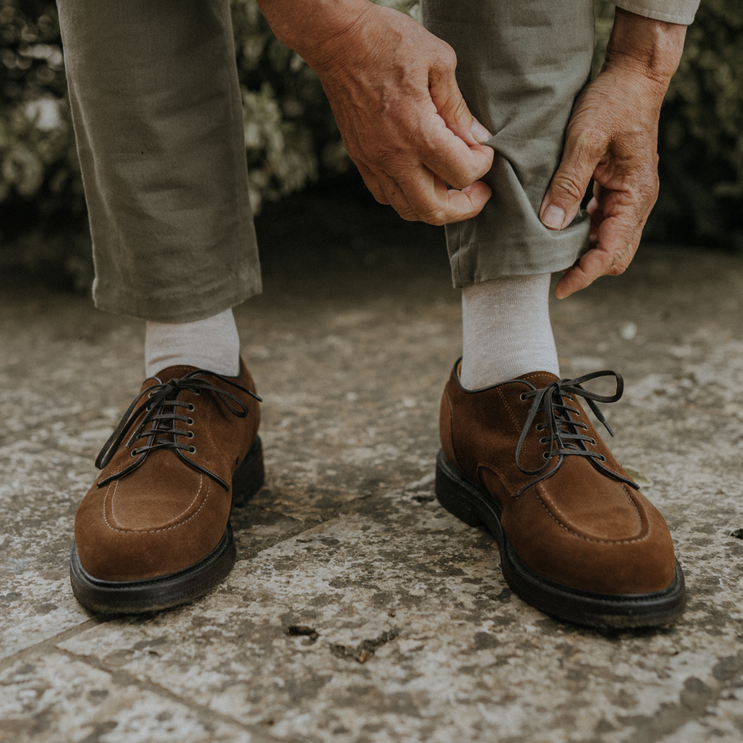 Chaussettes lin coton beige