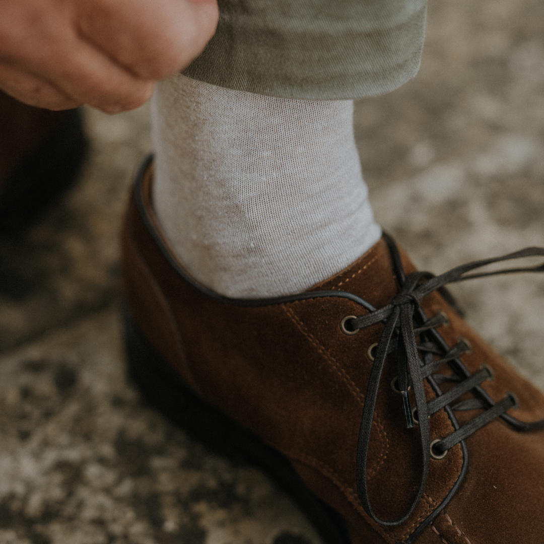 Chaussettes lin coton beige