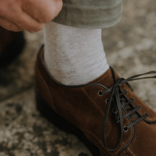 Chaussettes lin & coton beige