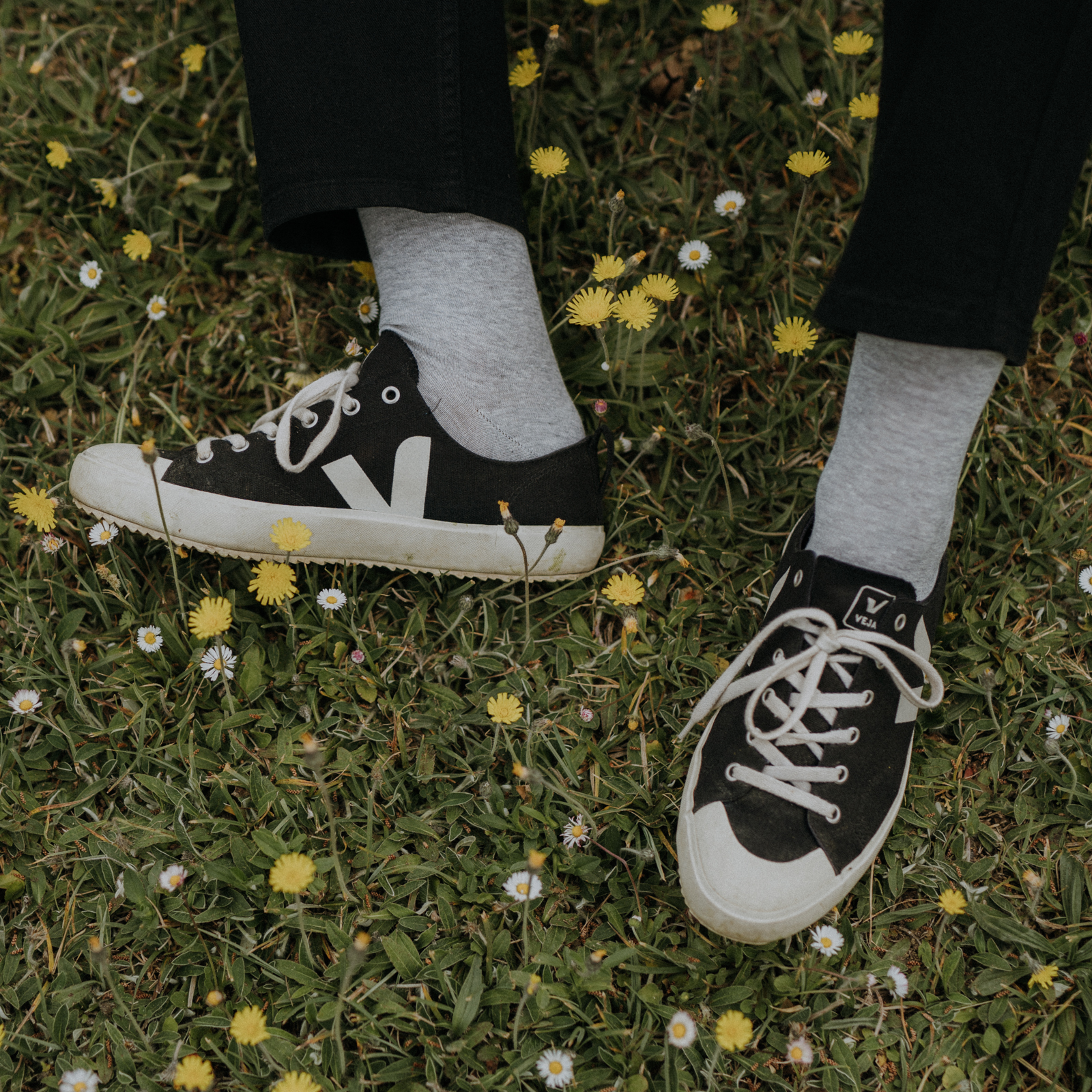 Chaussettes lin coton gris clair