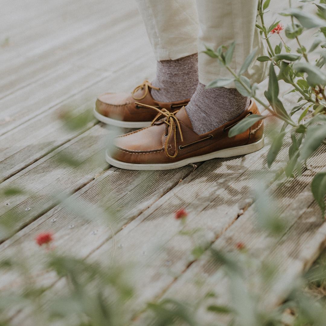 Chaussettes hommes coton lin bordeaux chiné