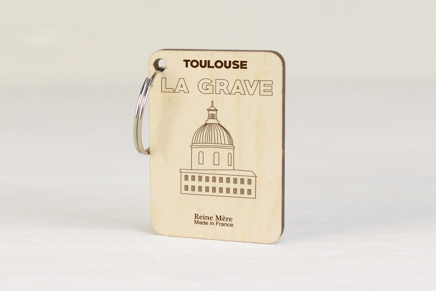 Porte-clés en bois de bouleau fabriqué en France